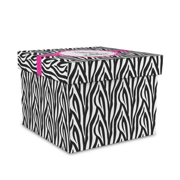 Custom Zebra Gift Box with Lid - Canvas Wrapped - Medium (Personalized)