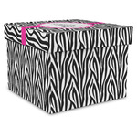 Zebra Gift Box with Lid - Canvas Wrapped - XX-Large (Personalized)