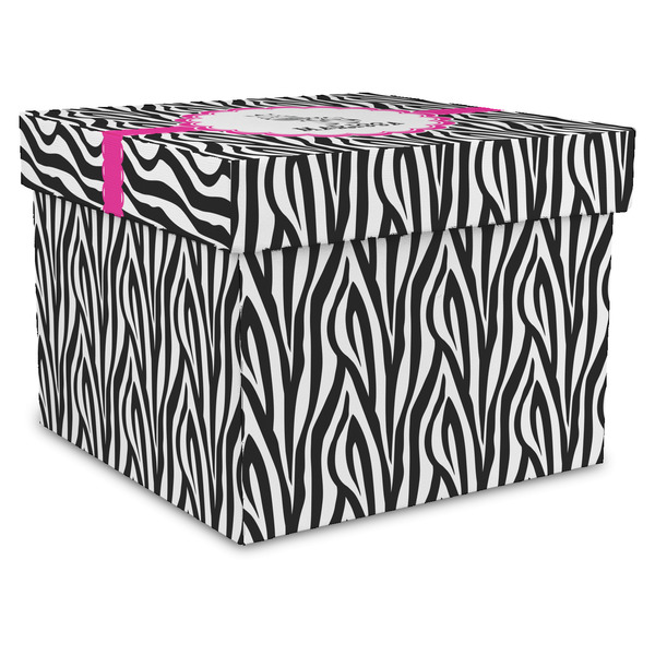 Custom Zebra Gift Box with Lid - Canvas Wrapped - XX-Large (Personalized)