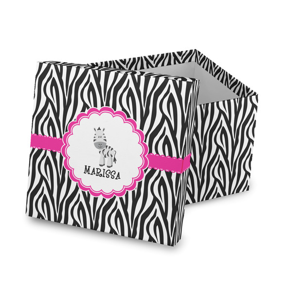Custom Zebra Gift Box with Lid - Canvas Wrapped (Personalized)