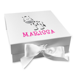 Zebra Gift Box with Magnetic Lid - White (Personalized)