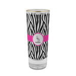 Zebra 2 oz Shot Glass -  Glass with Gold Rim - Set of 4 (Personalized)