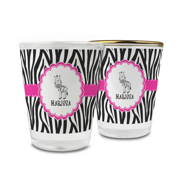 Custom Zebra Glass Shot Glass - 1.5 oz (Personalized)