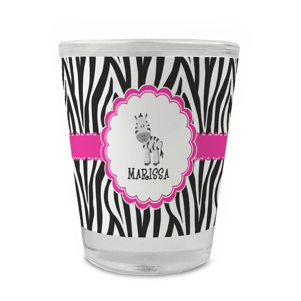 Custom Zebra Glass Shot Glass - 1.5 oz - Set of 4 (Personalized)