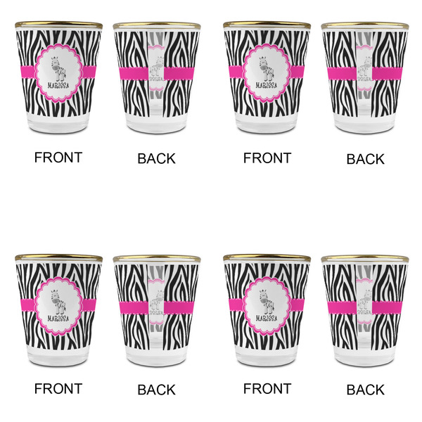 Zebra Glass Shot Glass - with gold rim - Set of 4 - APPROVAL