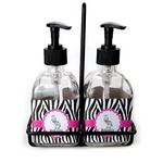 Zebra Glass Soap & Lotion Bottle Set (Personalized)