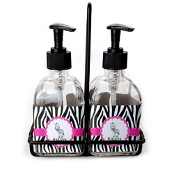 Zebra Glass Soap & Lotion Bottles (Personalized)