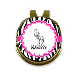 Zebra Golf Ball Marker - Hat Clip - Gold