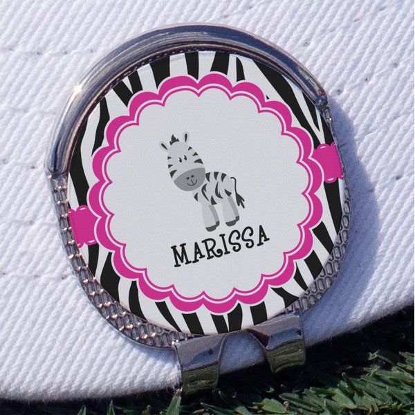 Custom Zebra Golf Ball Marker - Hat Clip