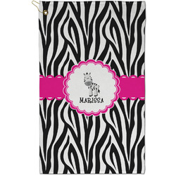 Zebra Golf Towel - Poly-Cotton Blend - Small w/ Name or Text
