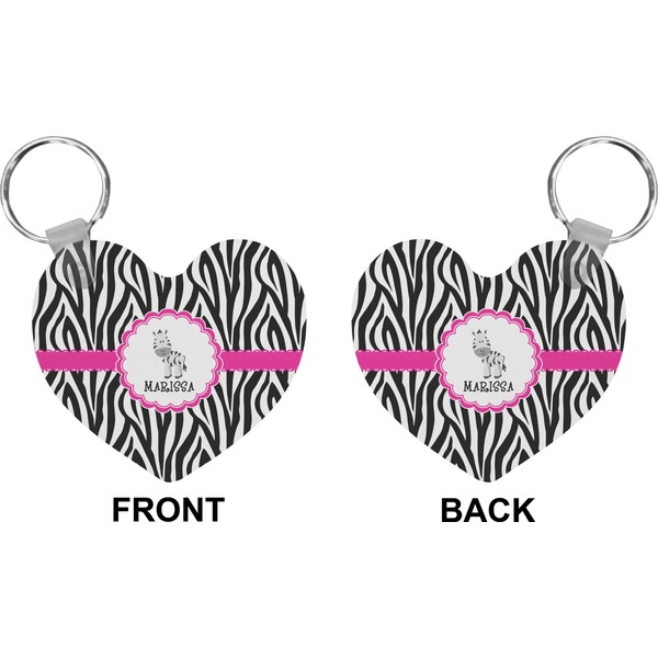 Zebra Heart Keychain (Front + Back)