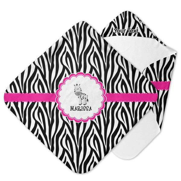 Custom Zebra Hooded Baby Towel (Personalized)