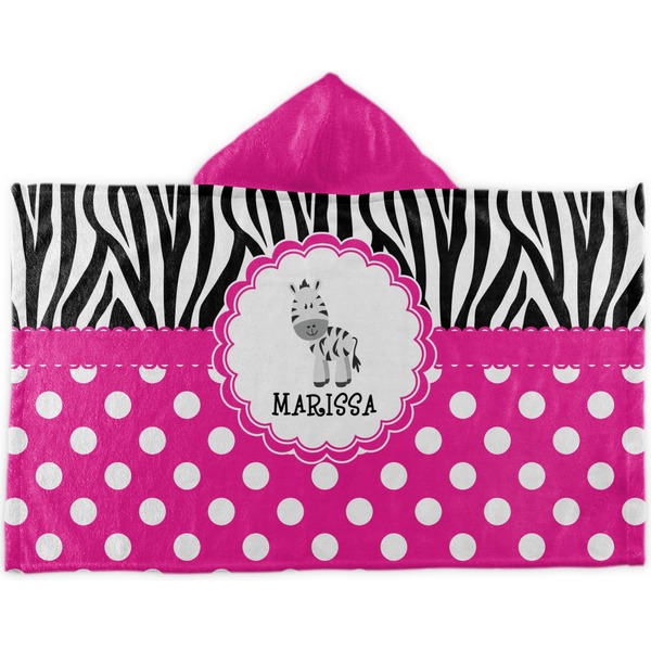 Custom Zebra Kids Hooded Towel (Personalized)