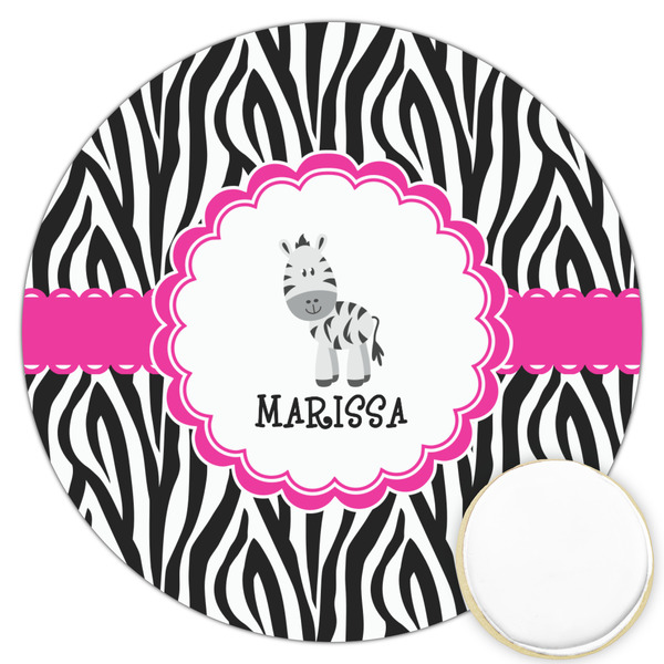 Custom Zebra Printed Cookie Topper - 3.25" (Personalized)