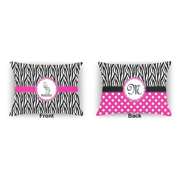 Zebra  Indoor Rectangular Burlap Pillow (Front and Back)