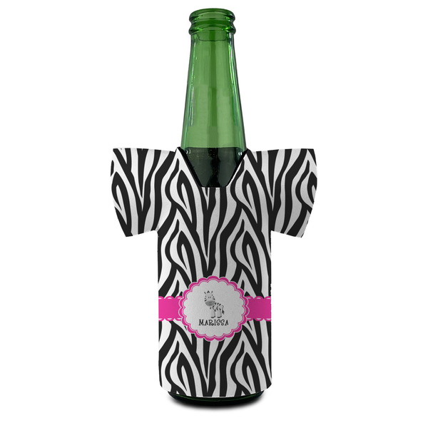 Zebra Jersey Bottle Cooler - Set of 4 - FRONT (on bottle)