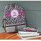 Zebra Large Backpack - Gray - On Desk