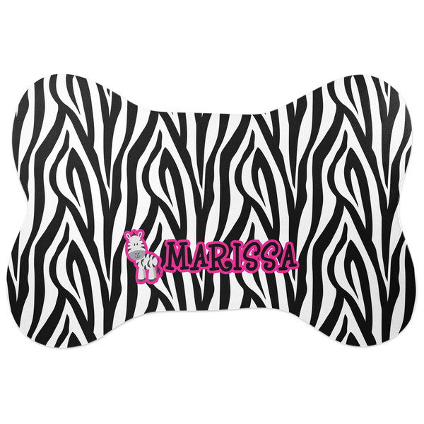 Custom Zebra Bone Shaped Dog Food Mat (Large) (Personalized)