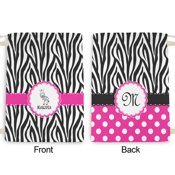 Zebra Large Laundry Bag - Front & Back View