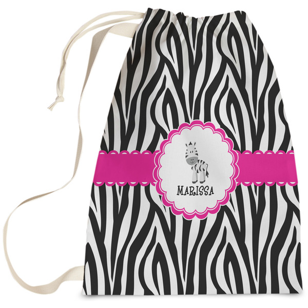 Custom Zebra Laundry Bag - Large (Personalized)