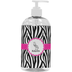 Zebra Plastic Soap / Lotion Dispenser (16 oz - Large - White) (Personalized)