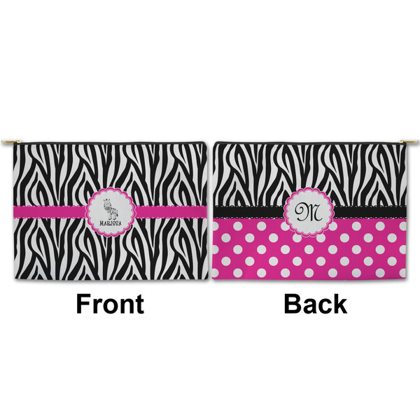 Zebra Large Zipper Pouch Approval (Front and Back)