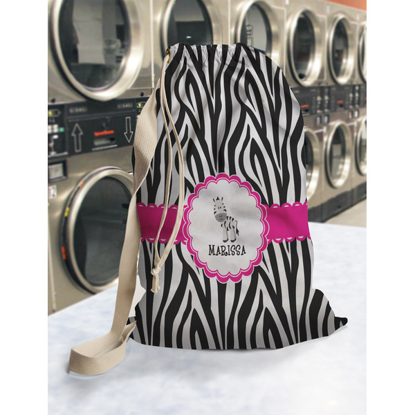 Zebra Laundry Bag in Laundromat