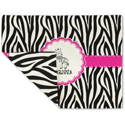 Zebra Double-Sided Linen Placemat - Single w/ Name or Text