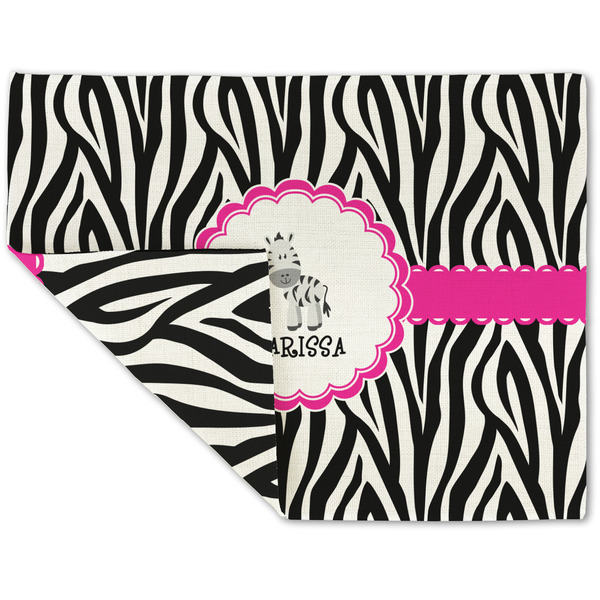 Zebra Linen Placemat - Folded Corner (double side)