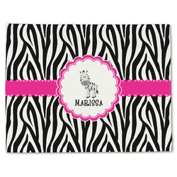 Zebra Single-Sided Linen Placemat - Single w/ Name or Text