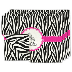 Zebra Double-Sided Linen Placemat - Set of 4 w/ Name or Text