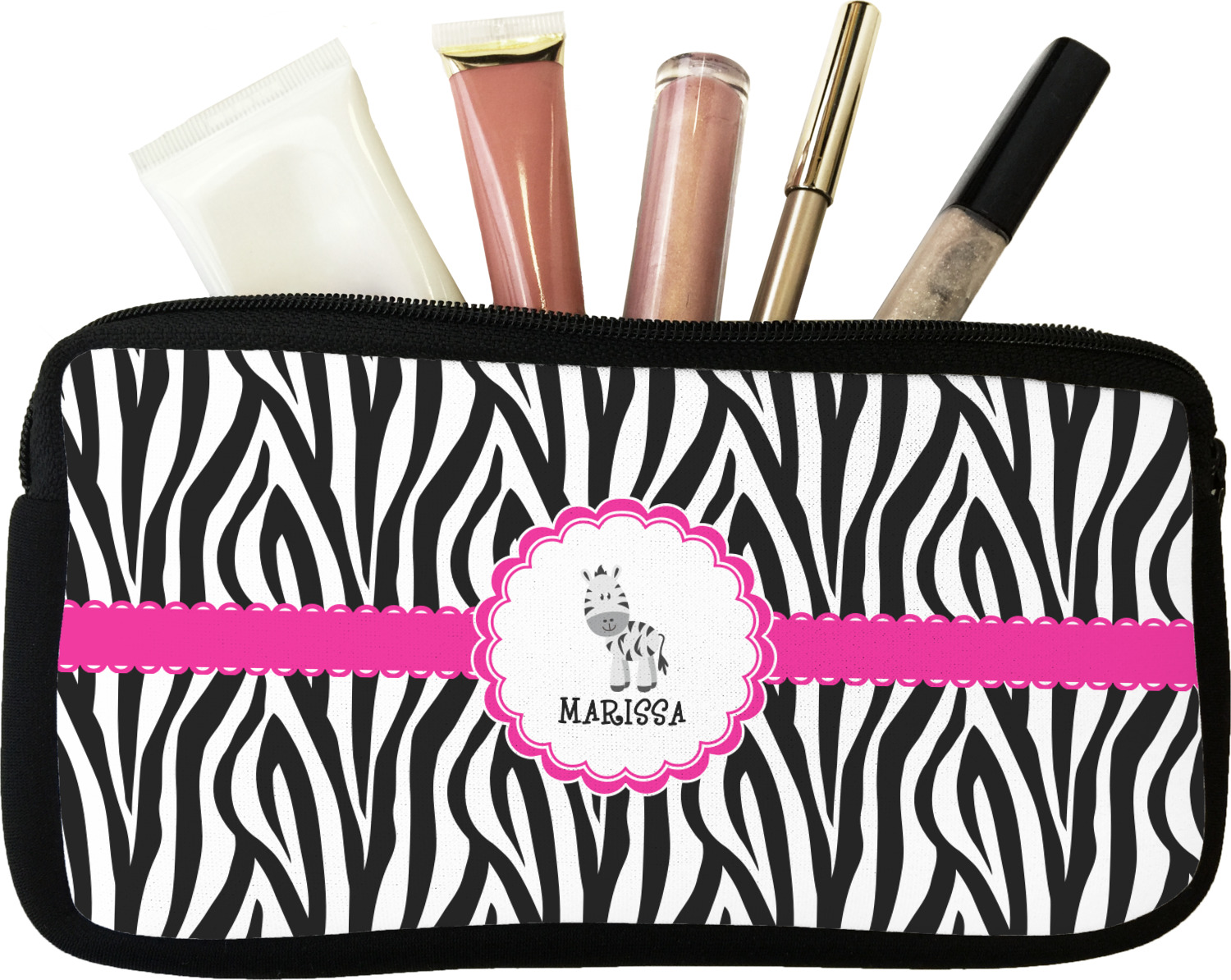 Custom Zebra Makeup / Cosmetic Bag (Personalized) YouCustomizeIt