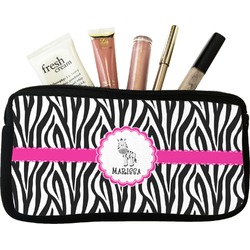 Zebra Makeup / Cosmetic Bag - Small (Personalized)