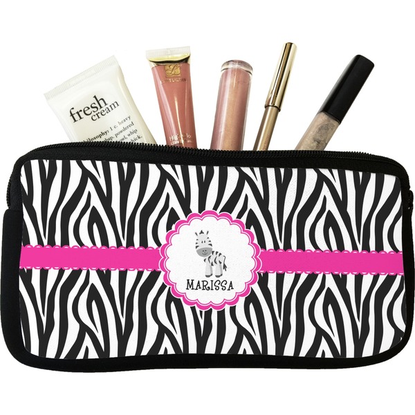 Custom Zebra Makeup / Cosmetic Bag (Personalized)