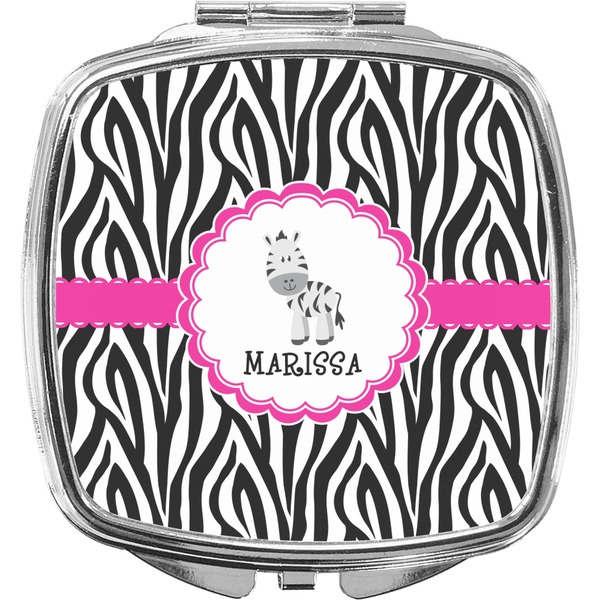 Custom Zebra Compact Makeup Mirror (Personalized)