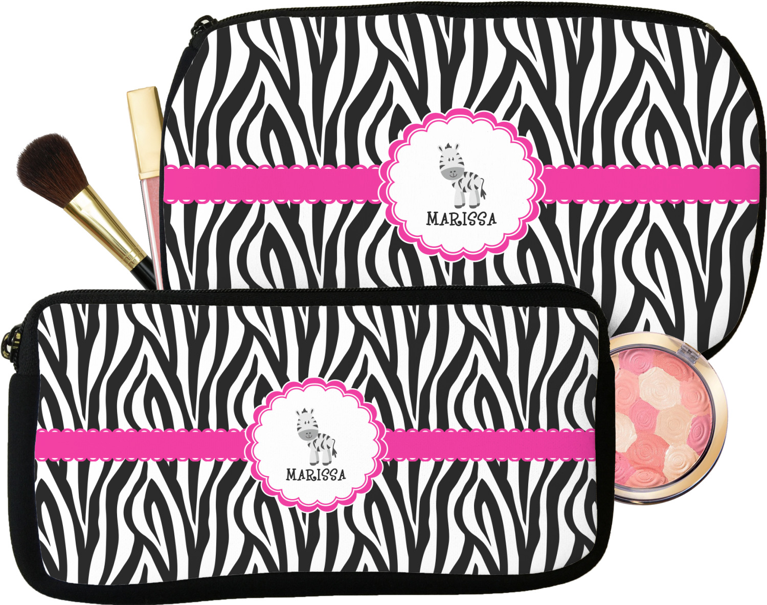 Custom Zebra Makeup / Cosmetic Bag (Personalized) YouCustomizeIt