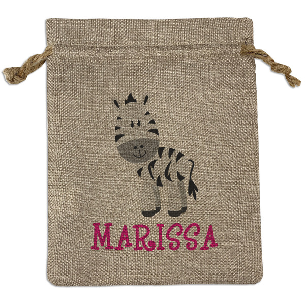 Custom Zebra Burlap Gift Bag (Personalized)