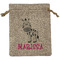 Zebra Medium Burlap Gift Bag - Front (Personalized)