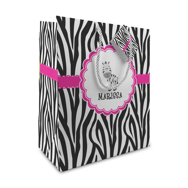 Custom Zebra Medium Gift Bag (Personalized)