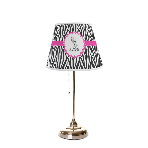 Zebra Poly Film Empire Lampshade - On Stand
