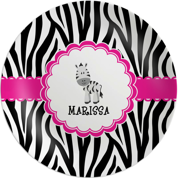 Custom Zebra Melamine Salad Plate - 8" (Personalized)