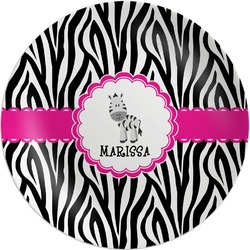 Zebra Melamine Plate (Personalized)