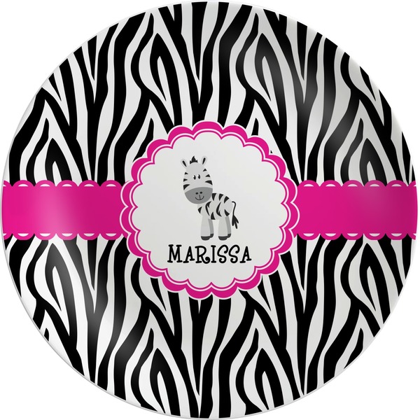 Custom Zebra Melamine Plate (Personalized)