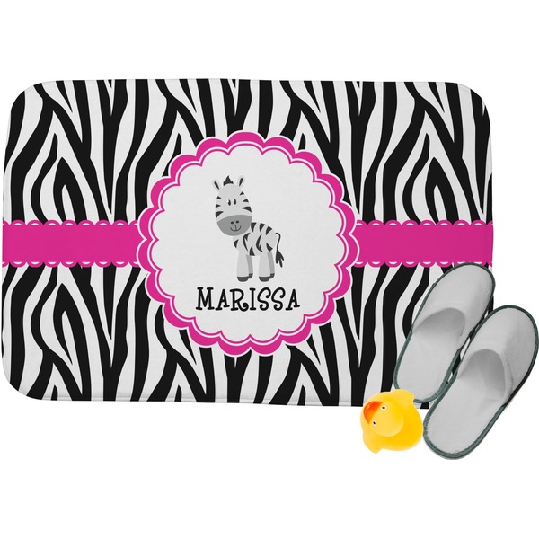 Custom Zebra Memory Foam Bath Mat (Personalized)