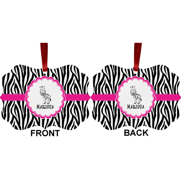 Zebra Metal Benilux Ornament - Front and Back (APPROVAL)