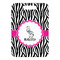 Zebra Metal Luggage Tag - Front Without Strap