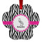 Zebra Metal Paw Ornament - Front