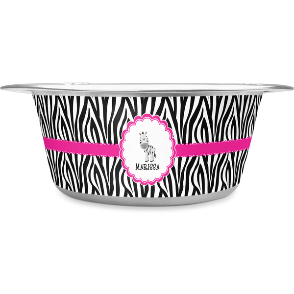 Custom Zebra Stainless Steel Dog Bowl (Personalized)