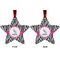 Zebra Metal Star Ornament - Front and Back