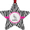 Zebra Metal Star Ornament - Front